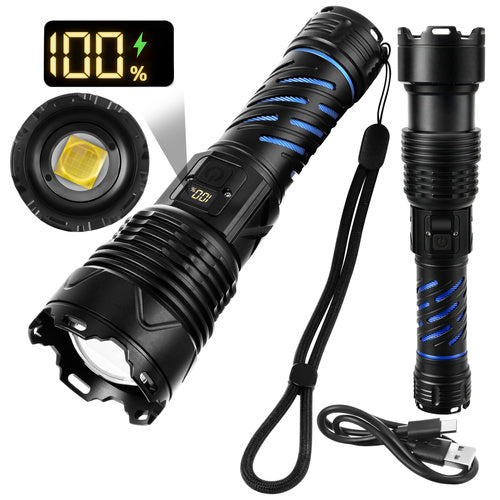 Tactical LED Flashlight 1500lm, Rechargeable, Waterproof