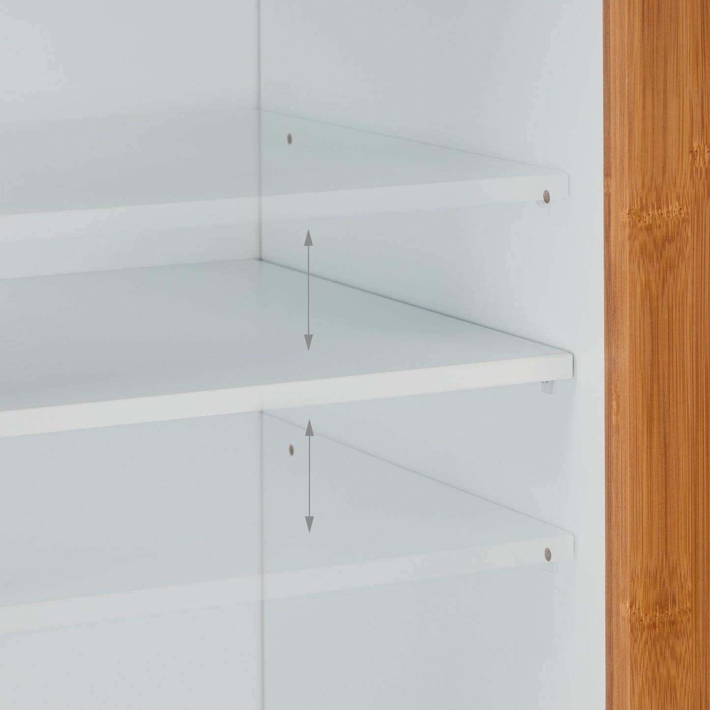 Tall Bathroom Storage Cabinet with Bamboo Doors