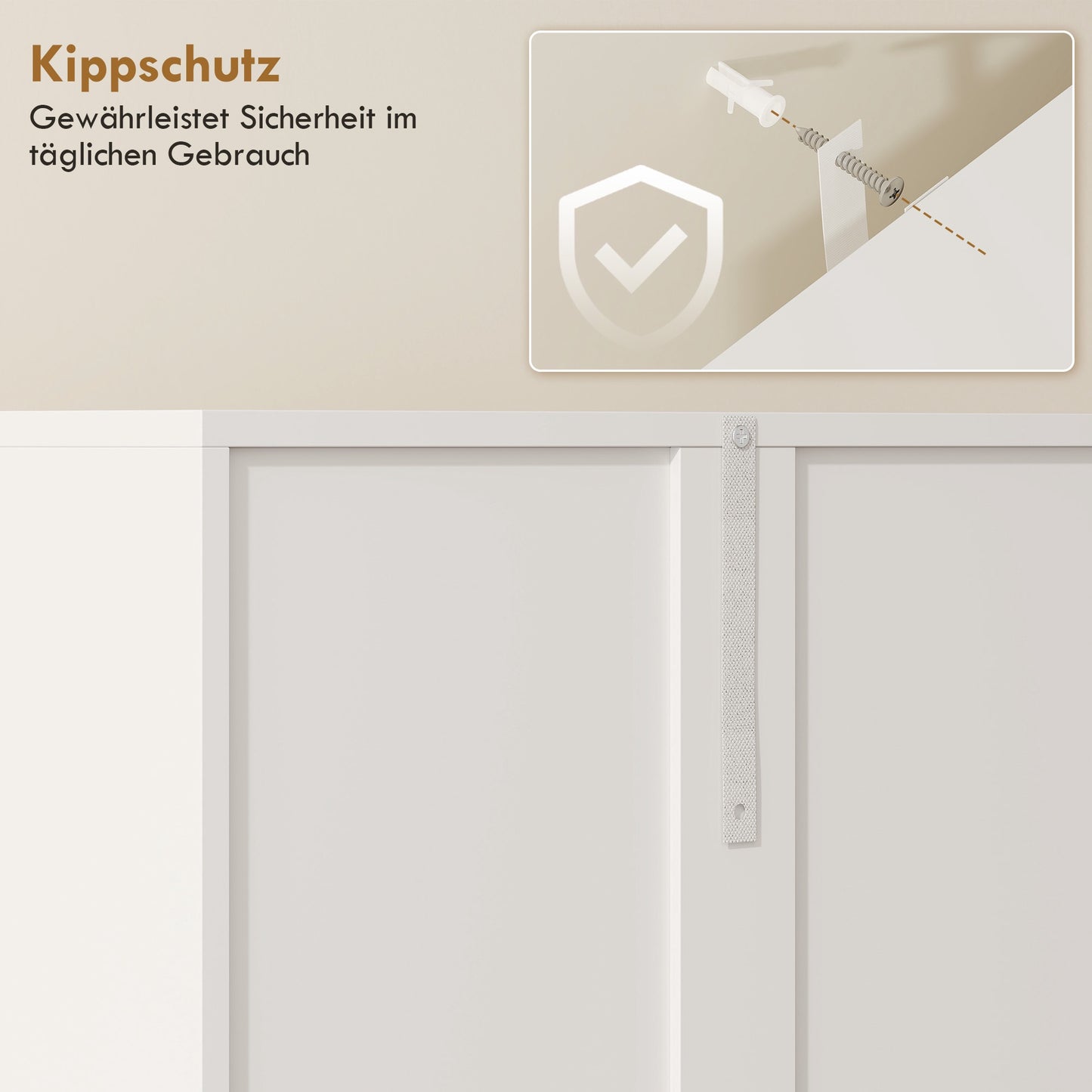 Tall White Bathroom Cabinet with Laundry Basket, 174 cm