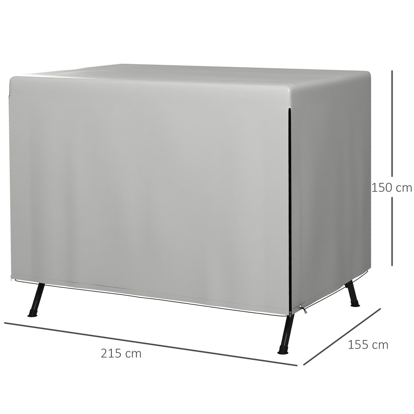 Waterproof UV-resistant garden furniture Tarpaulin cover, rectangular, 215x155x150 cm