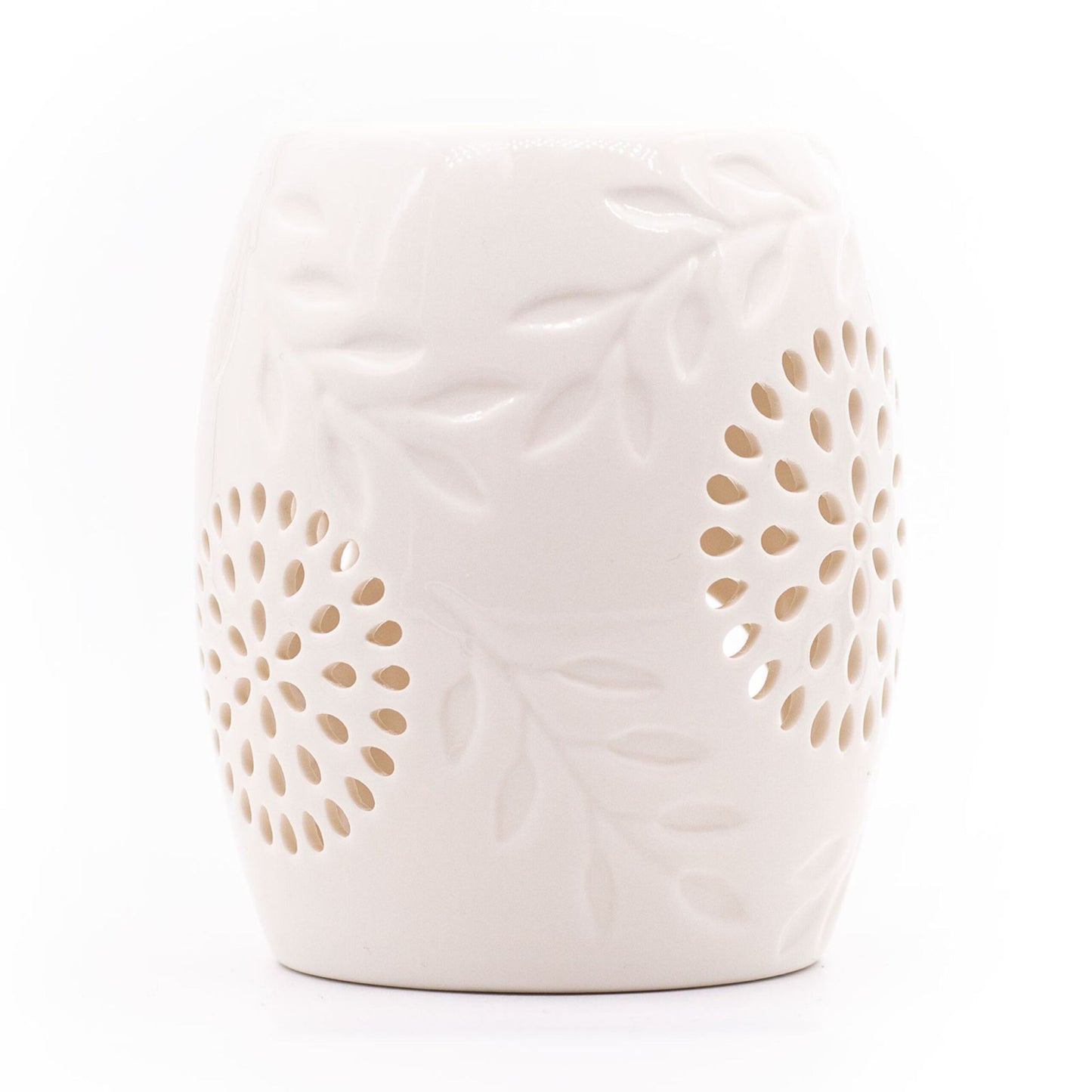 Tea Light Aroma Lamp, Ceramic, Black and White Design