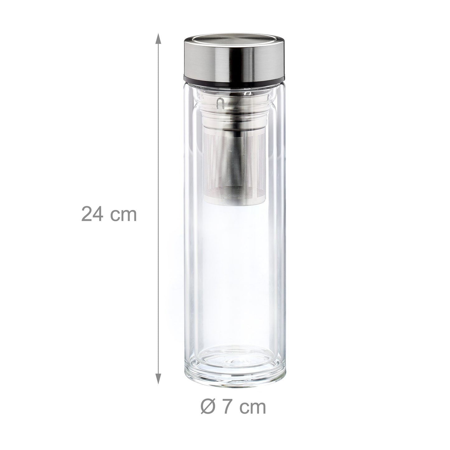 Tea bottle with strainer to take with you
