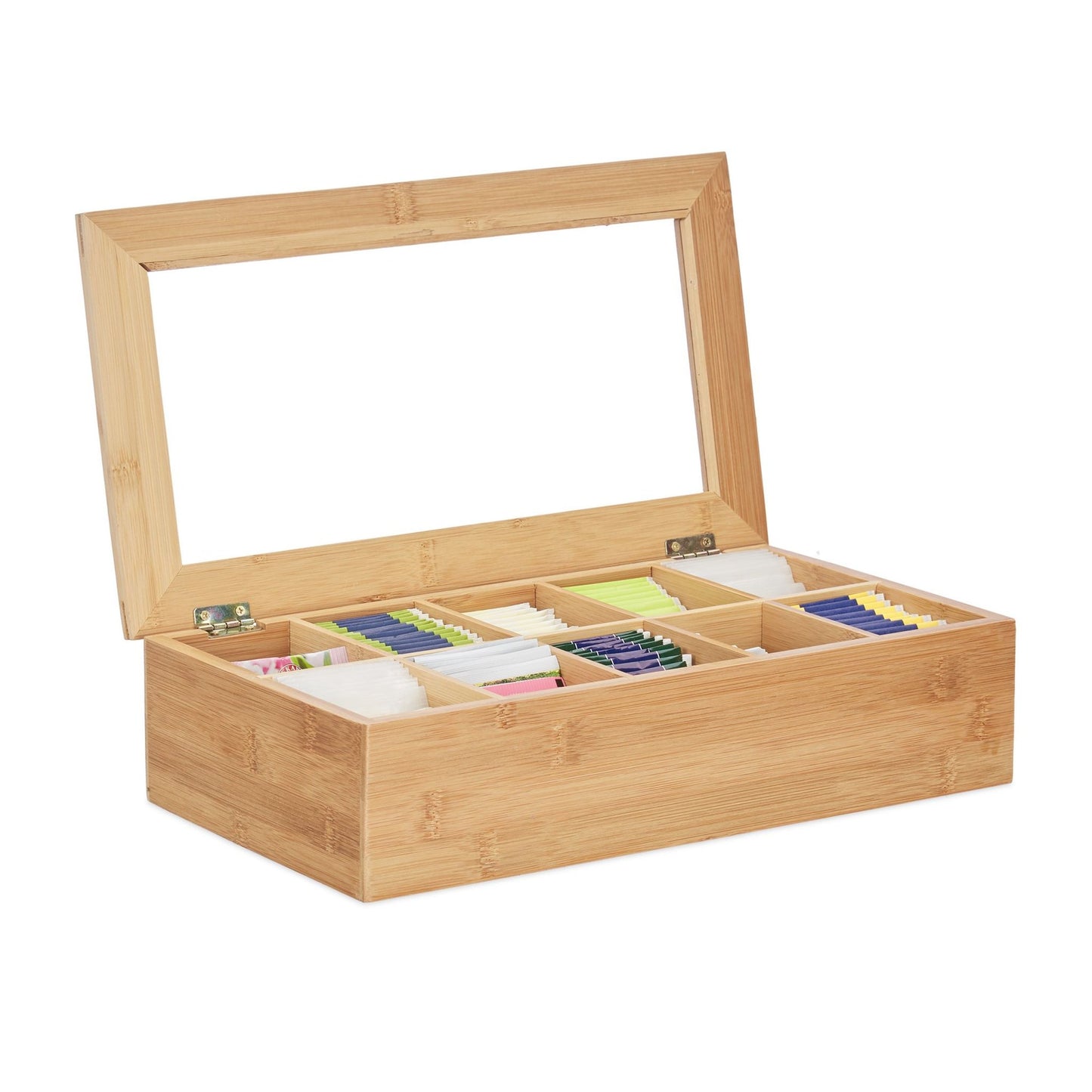 Tea box in bamboo 10 compartments