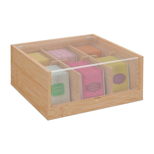 Tea box with 6 compartments