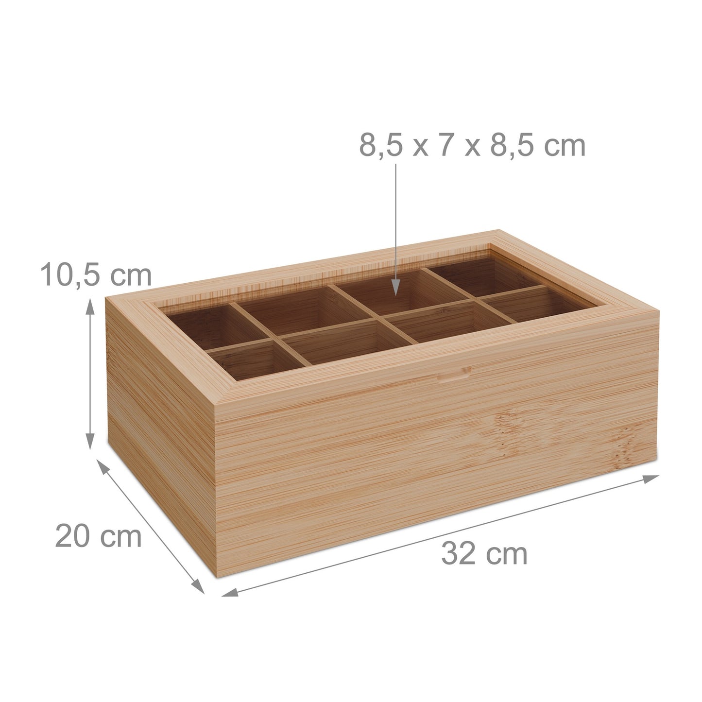 Tea box with 8 compartments