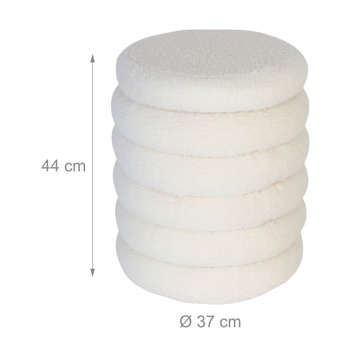 Teddy Fabric Storage Stool with Hidden Compartment