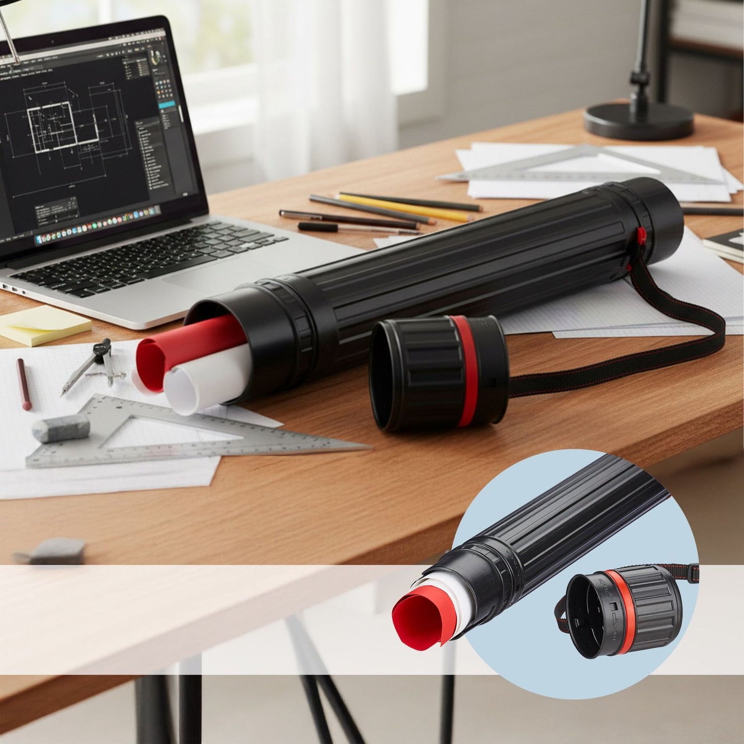 Telescopic Poster Tube with Adjustable Strap