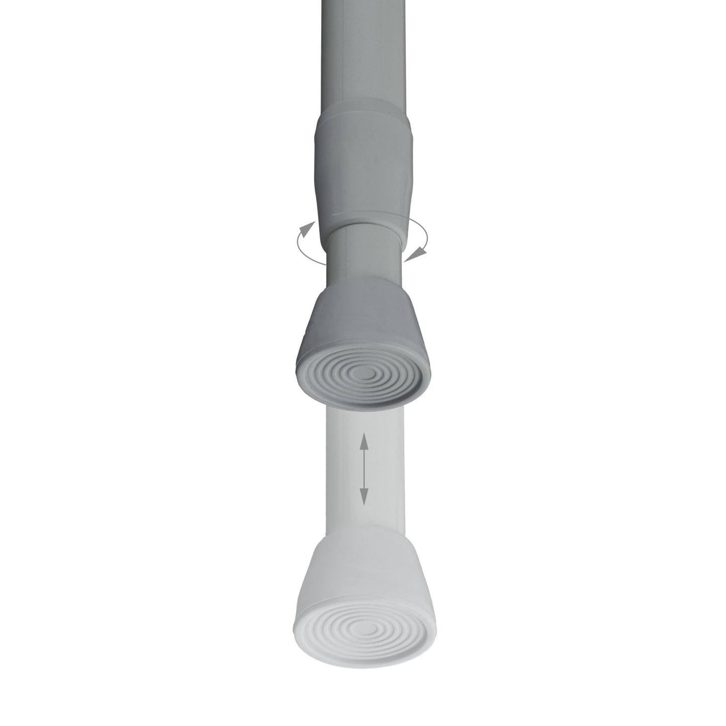 Telescopic bar in stainless steel, gray