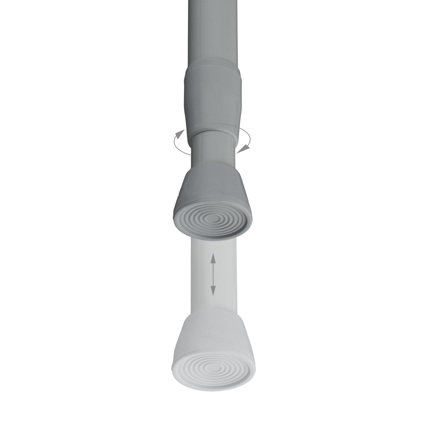 Telescopic bar in stainless steel, gray