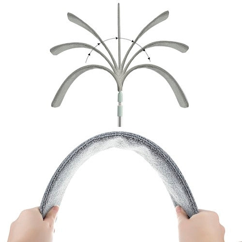 Telescopic dust brush with two attachments