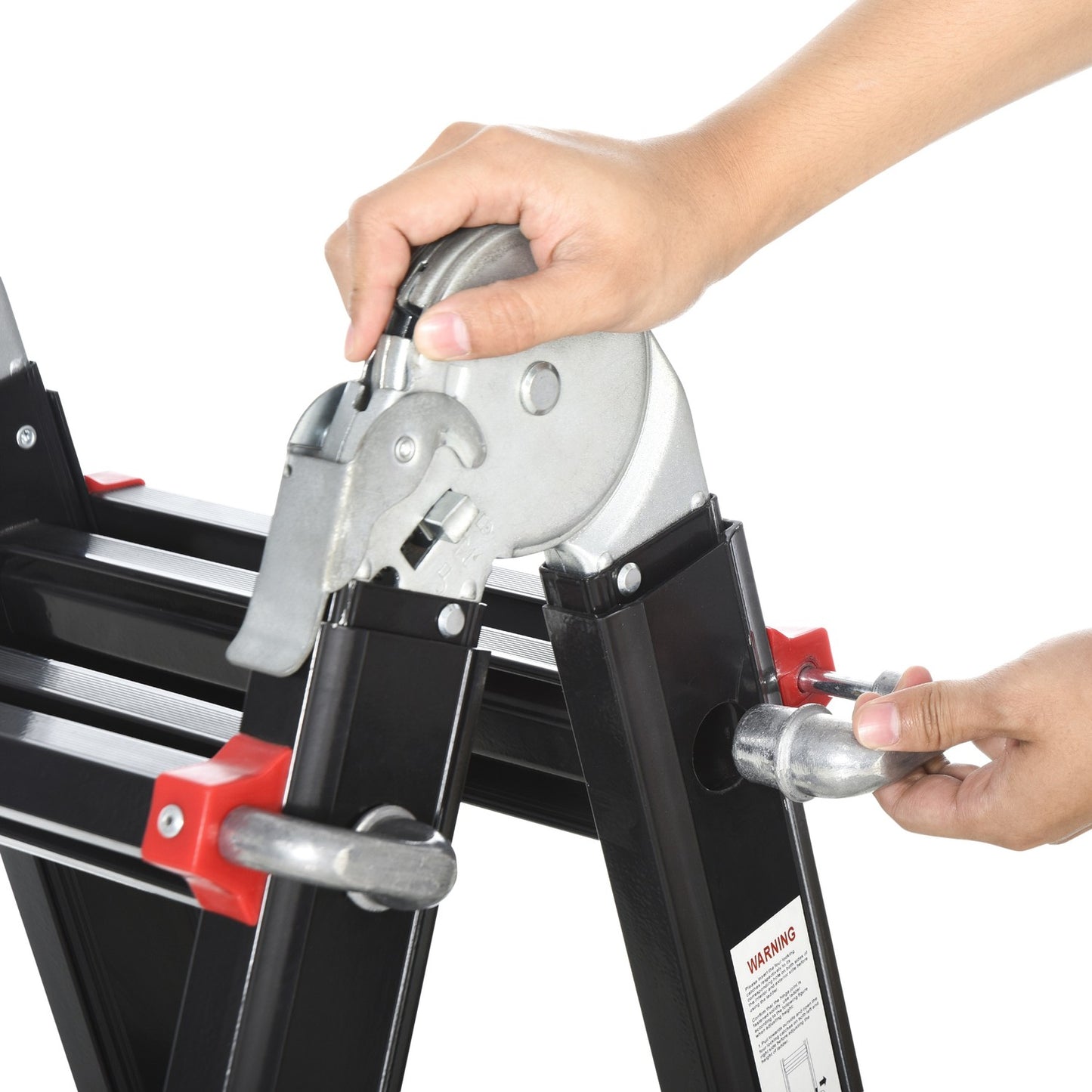 4 m aluminum telescopic ladder, foldable and non-slip, 150 kg capacity