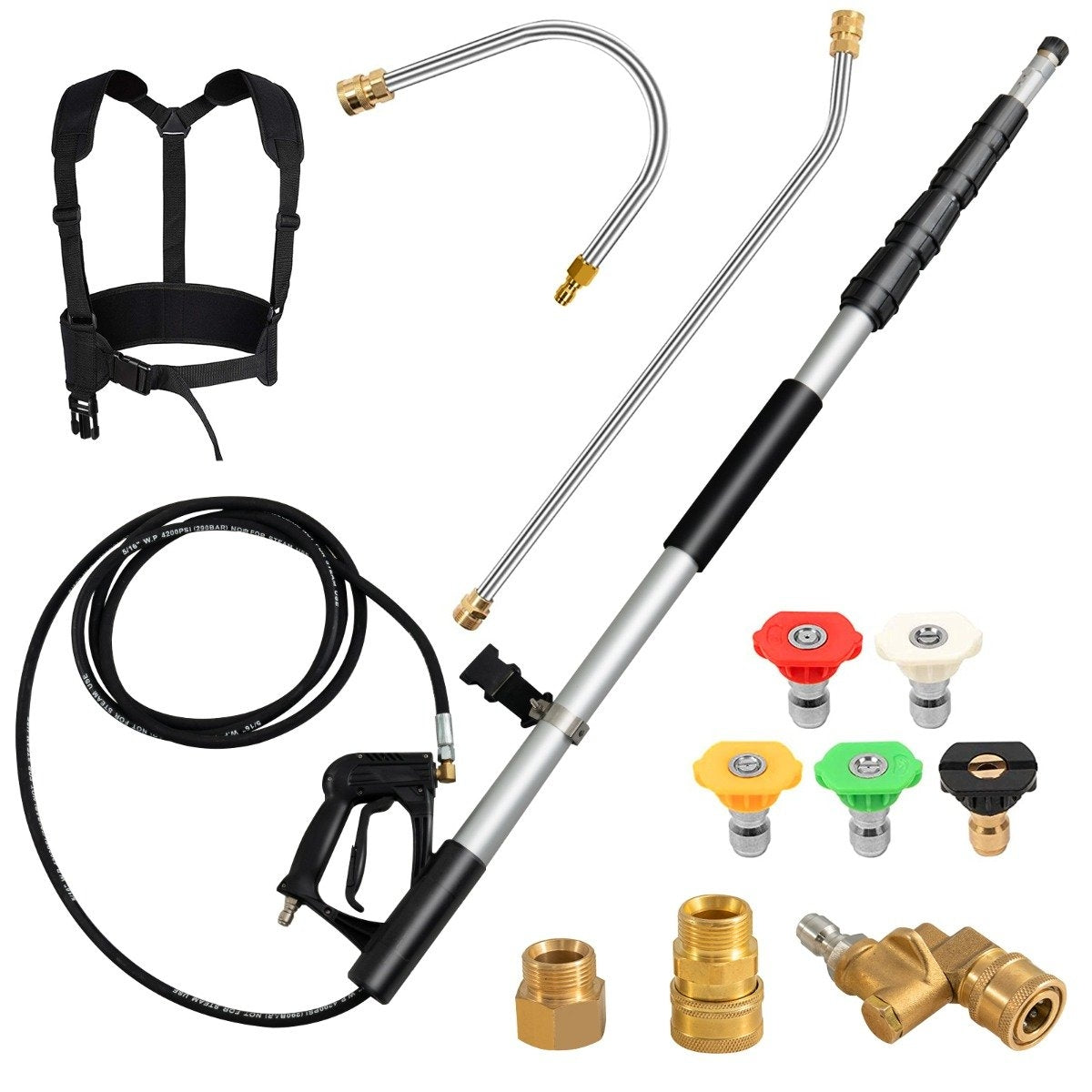 Telescopic wand for high-pressure cleaner 550 cm extension wand set with 5 spray nozzles telescopic high-pressure cleaner