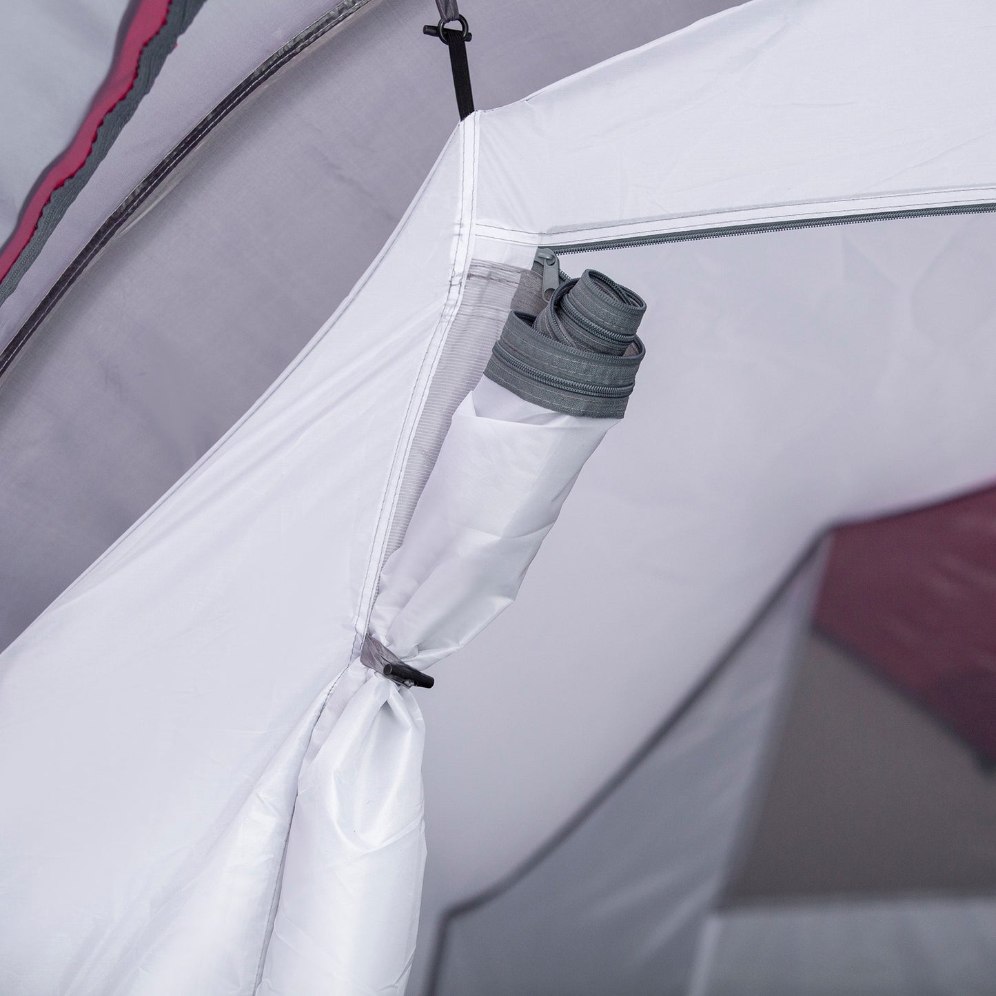 Tunnel camping tent for 2-3 people, fiberglass, grey