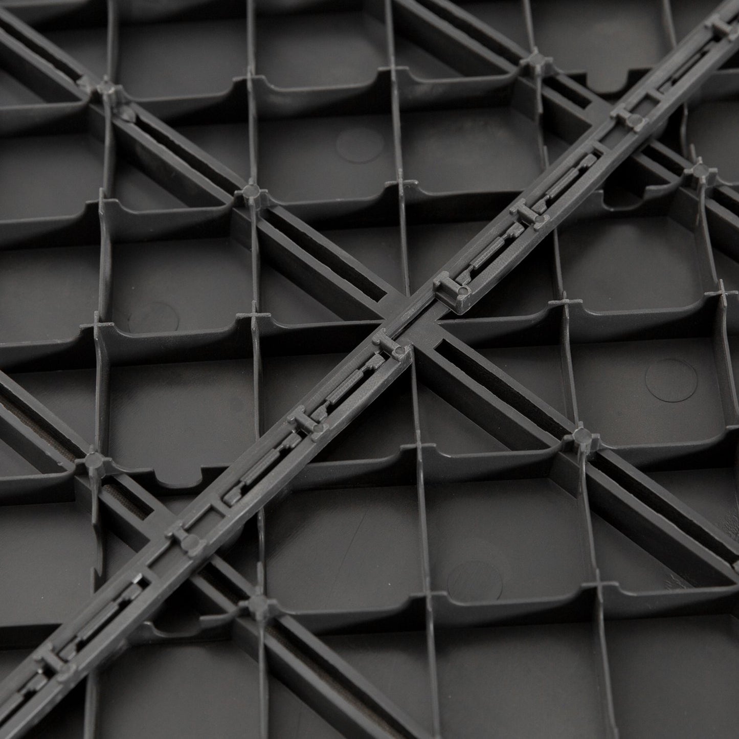 Black Plastic Balcony & Patio Click Plates, Set of 9, 30x30 cm