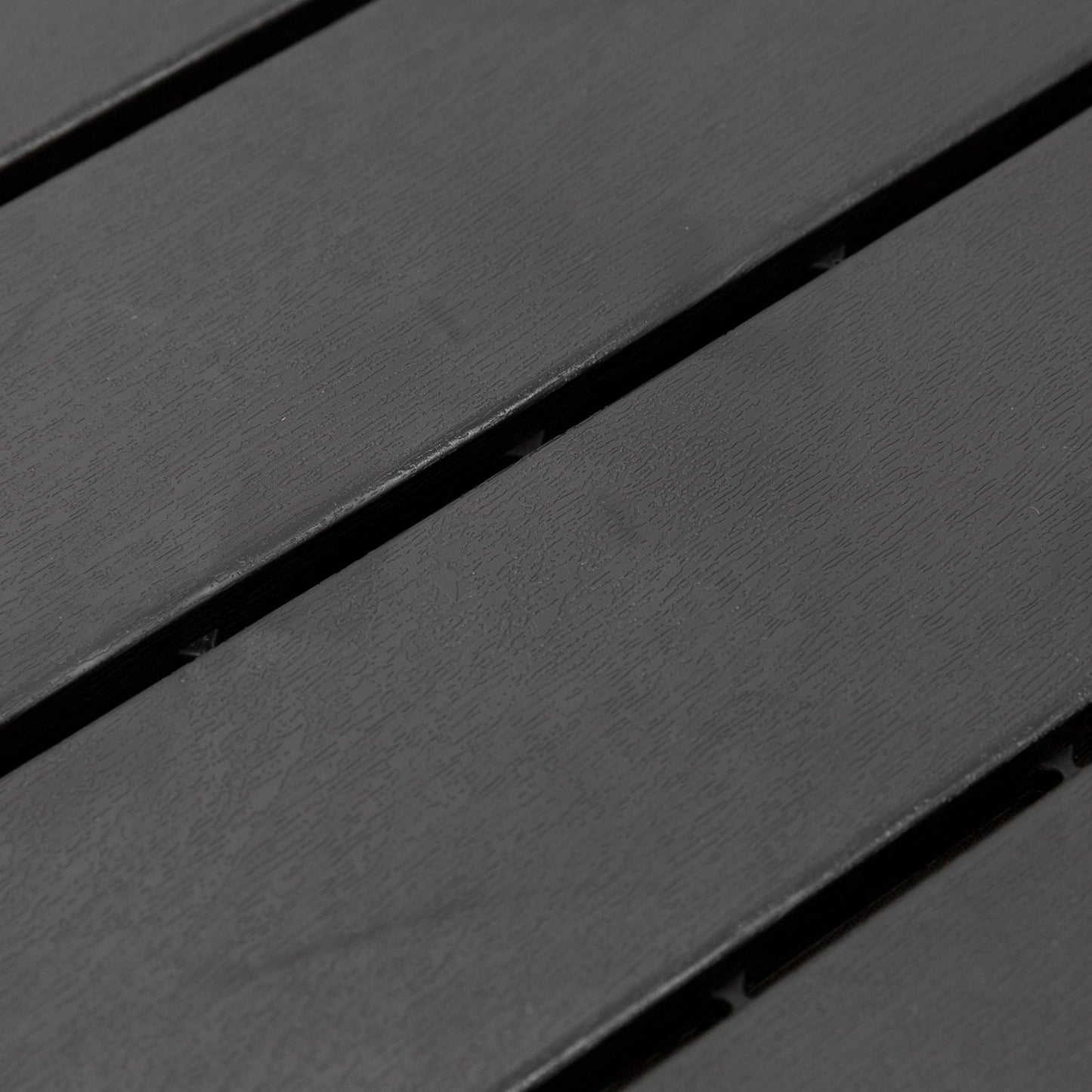 Black Plastic Balcony & Patio Click Plates, Set of 9, 30x30 cm