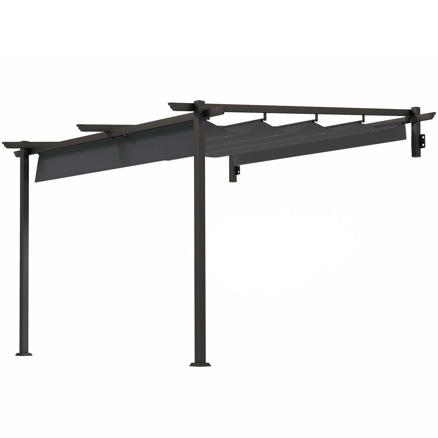 Adjustable aluminum pergola, 3x3m, dark gray sun protection