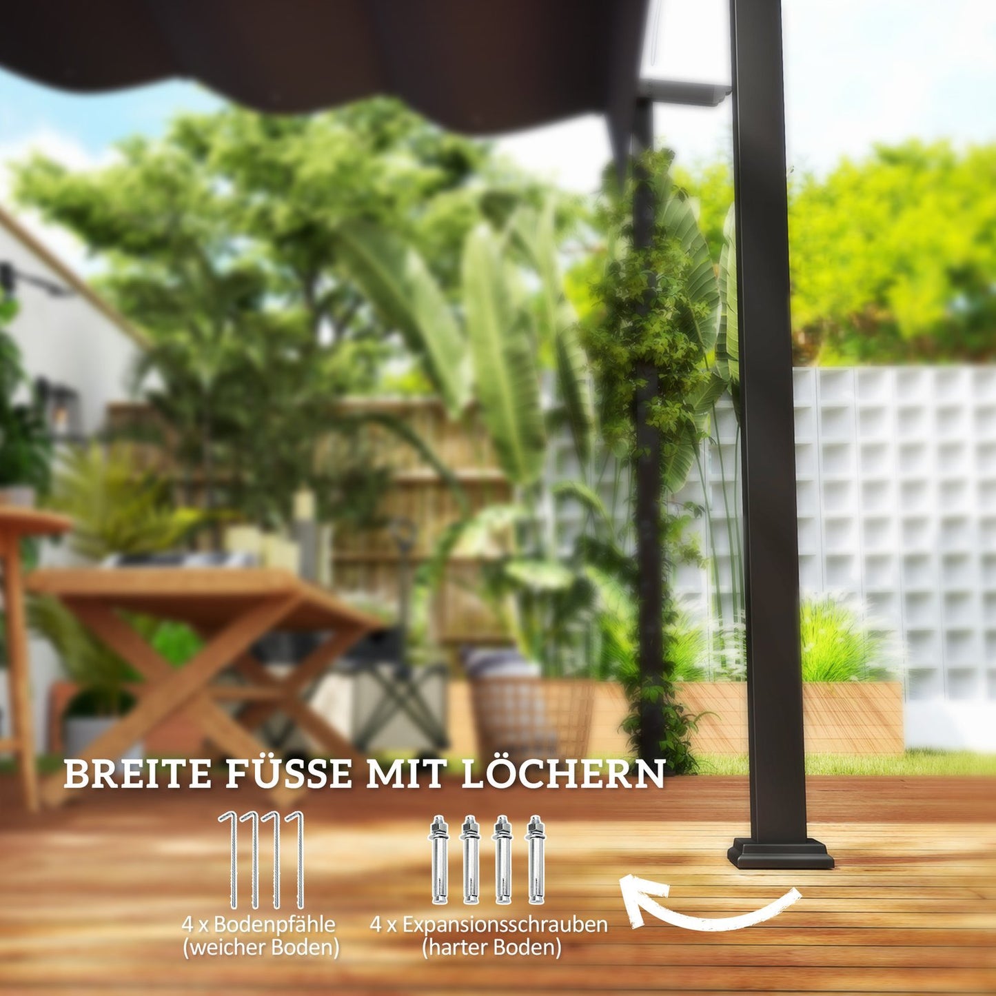 Adjustable aluminum pergola, 3x3m, dark gray sun protection