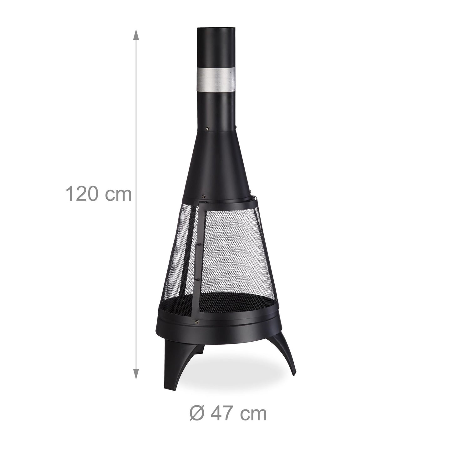 Terrace stove with spark protection