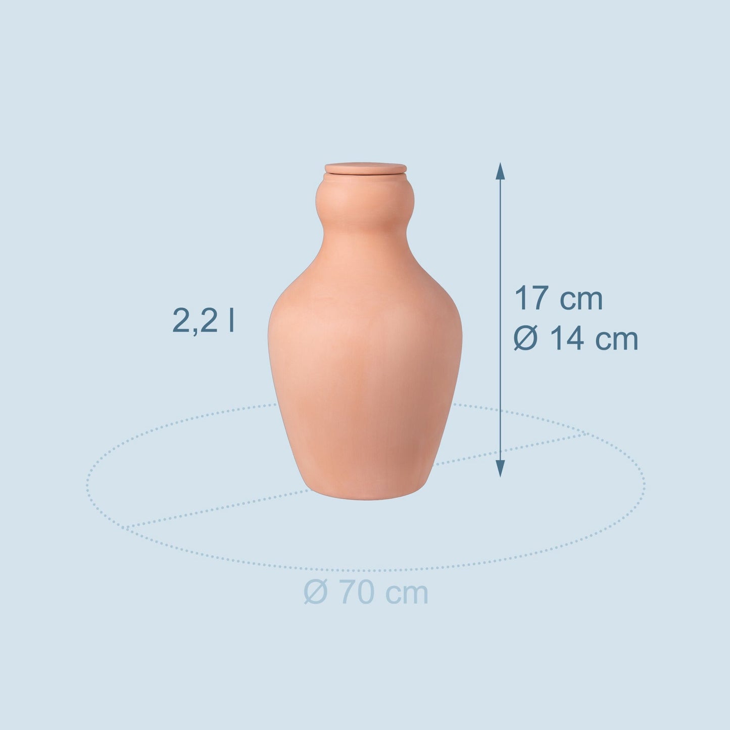 Terracotta Olla, 2.2L Clay Water Reservoir