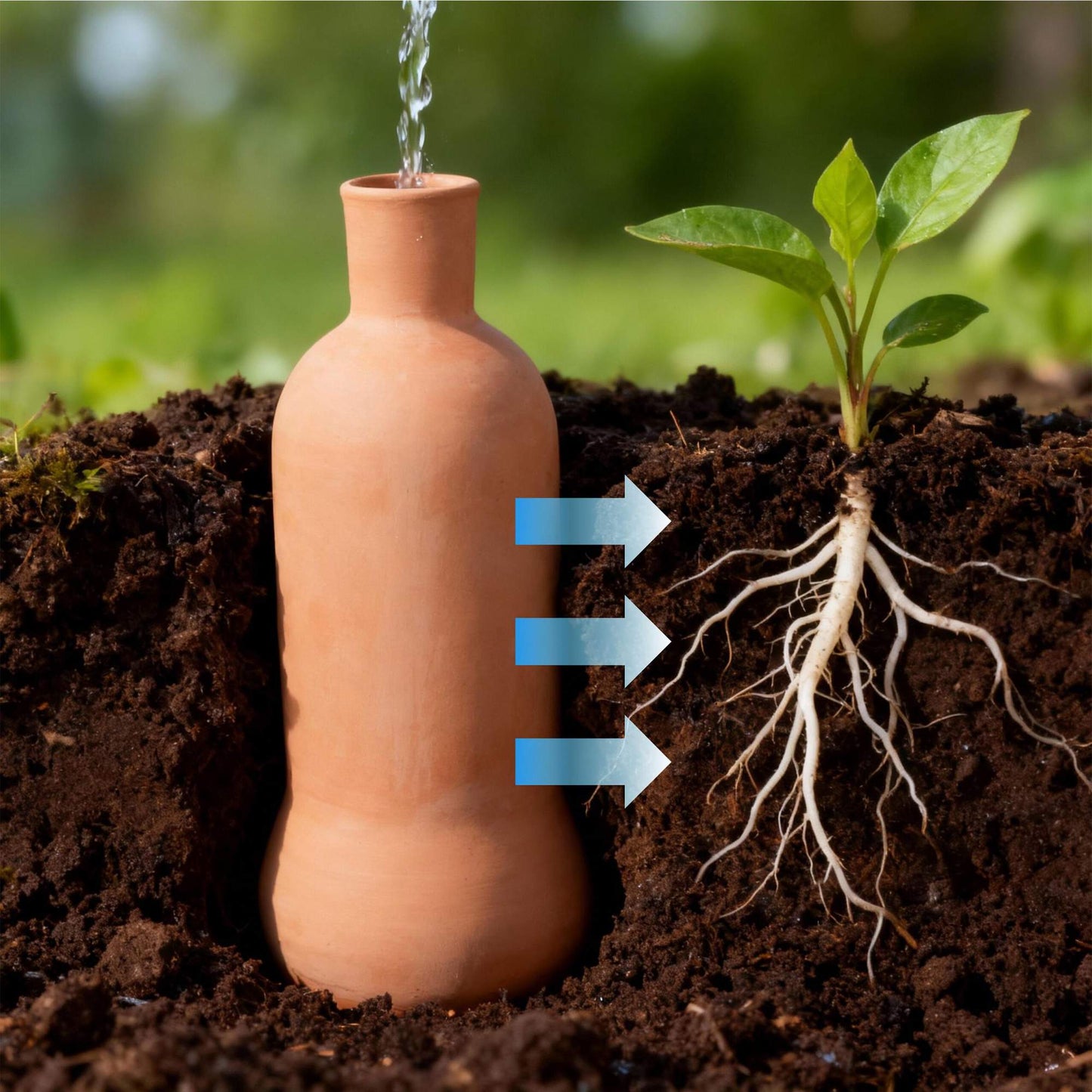 Terracotta Plant Watering Ollas, 1L, Set of 2
