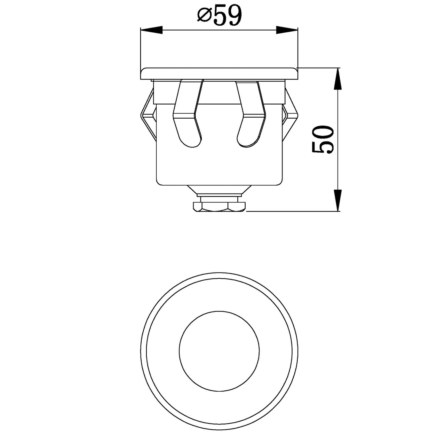 Terra recessed luminaire Aluminium