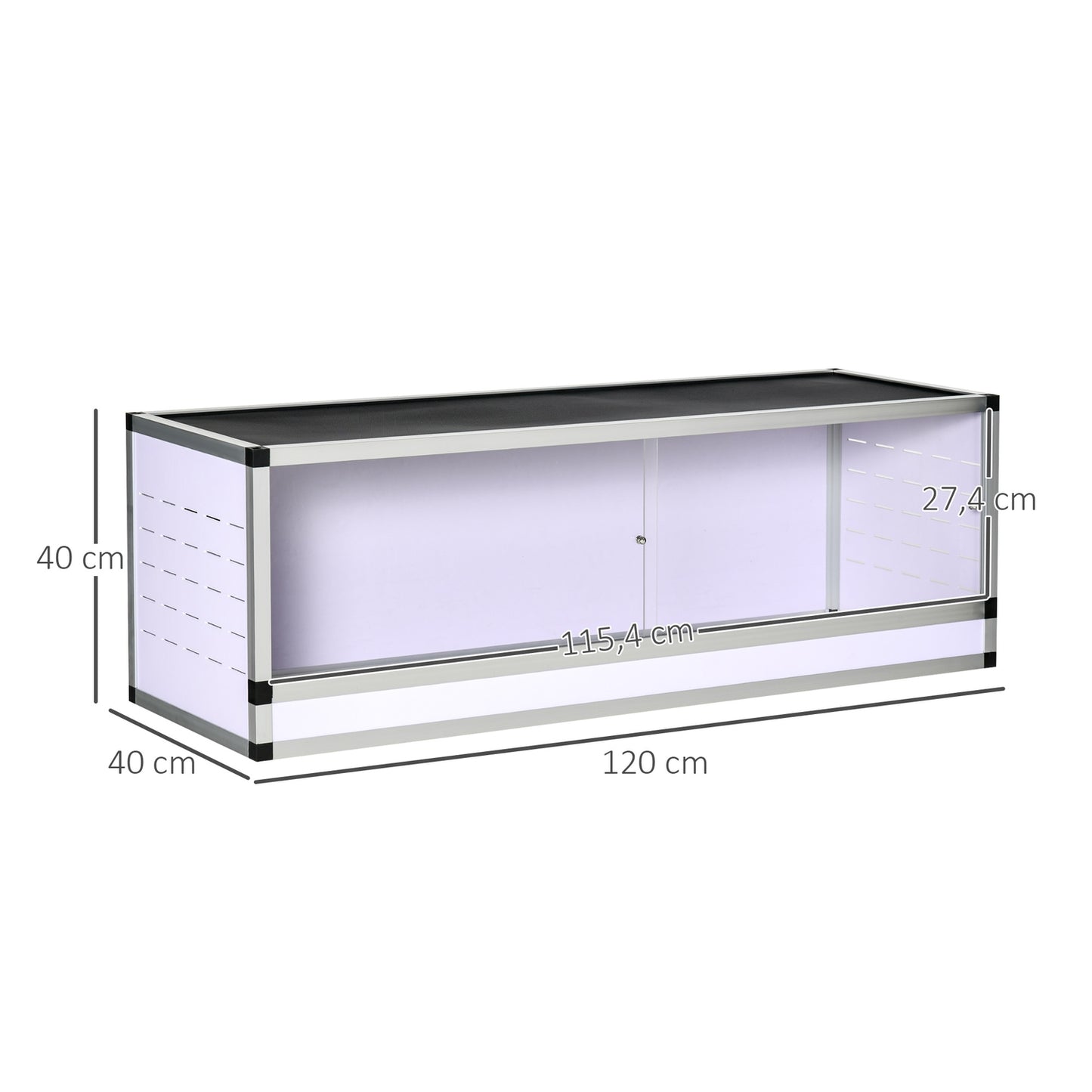 Terrarium breeding box for reptiles, amphibians and arachnids, aluminum, 120x40x40 cm