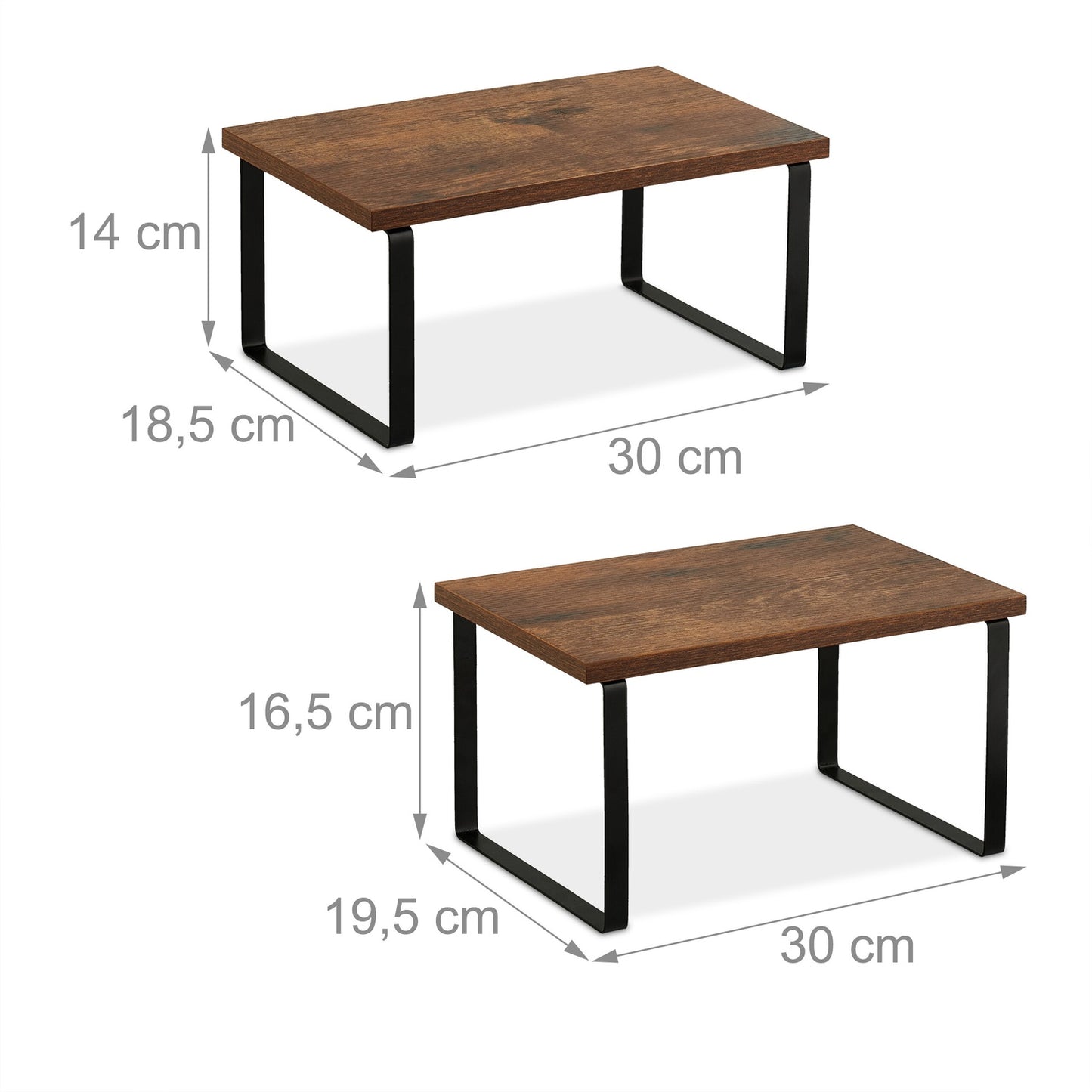 The 2-part table shelf set in industrial style