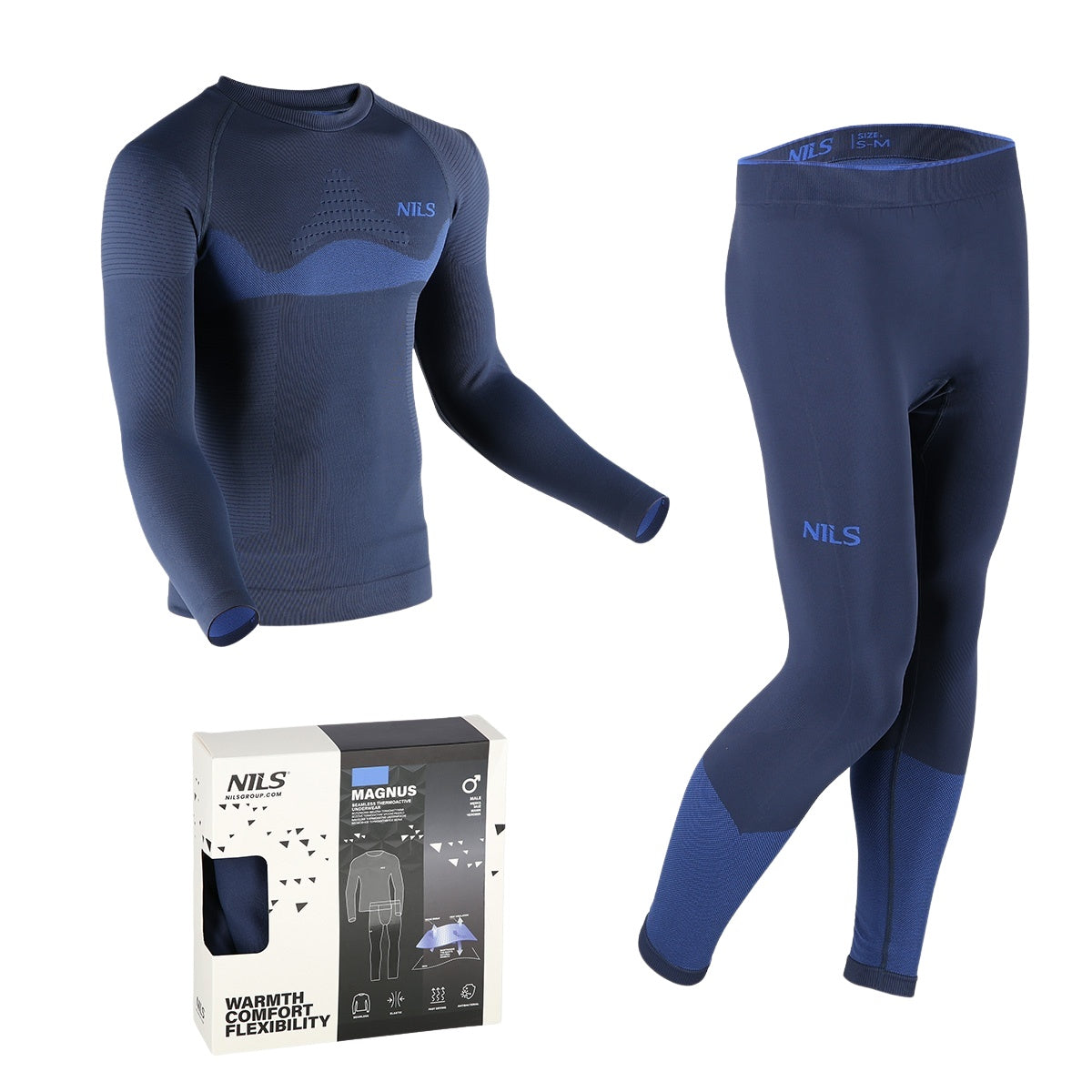 Thermoactive Men's Underwear Set, Blue, S/M