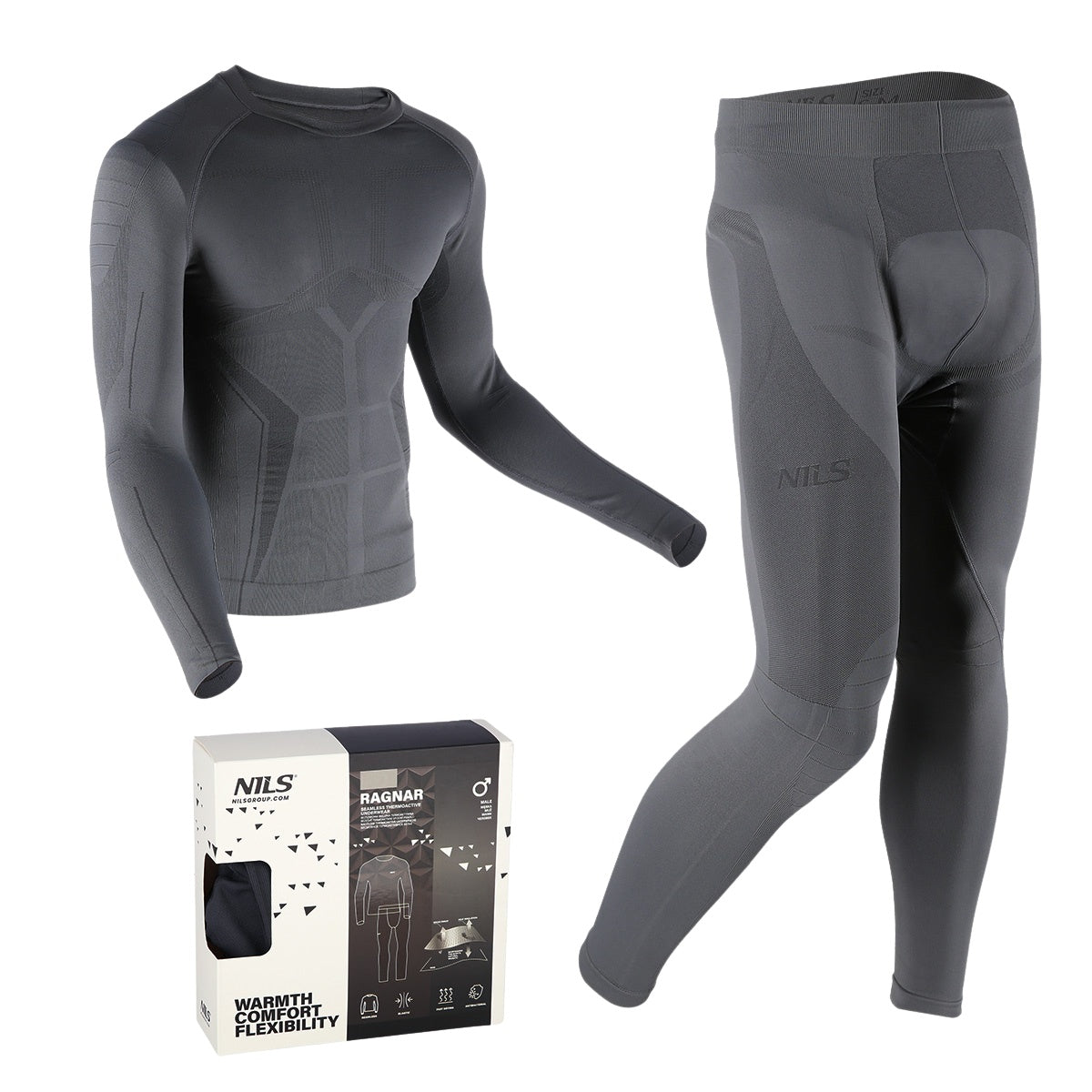 Thermoactive Men's Underwear Set, Grey, 2XL/3XL
