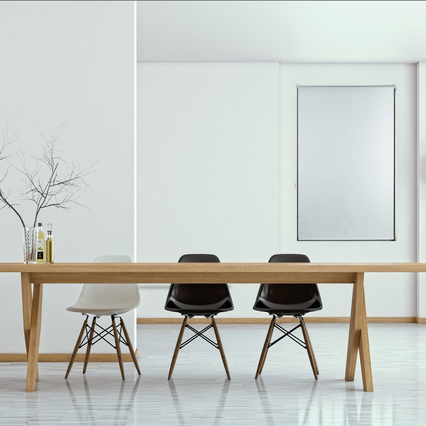 Thermo blackout curtain white