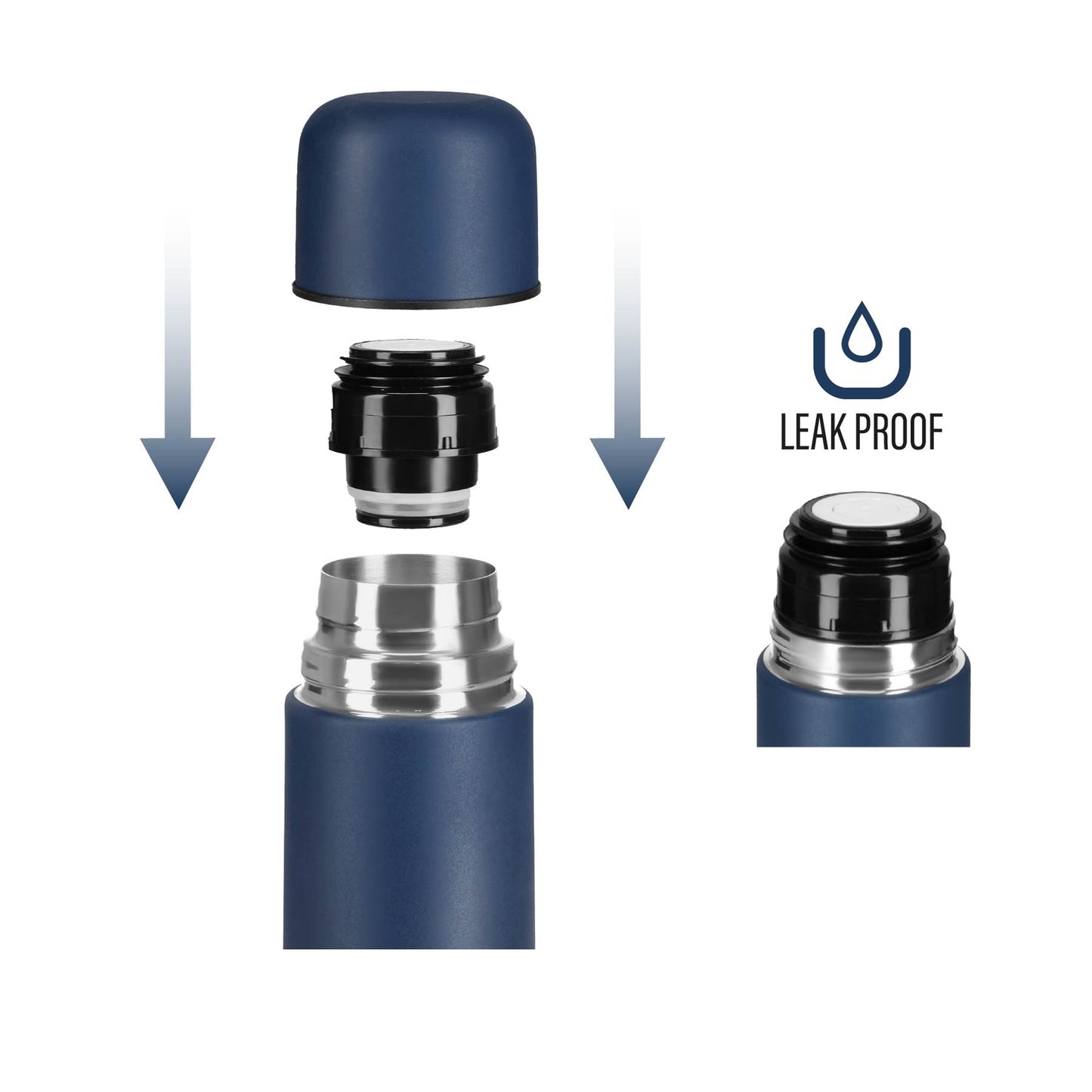 Thermos 500ml, Blue, Ideal for Travel