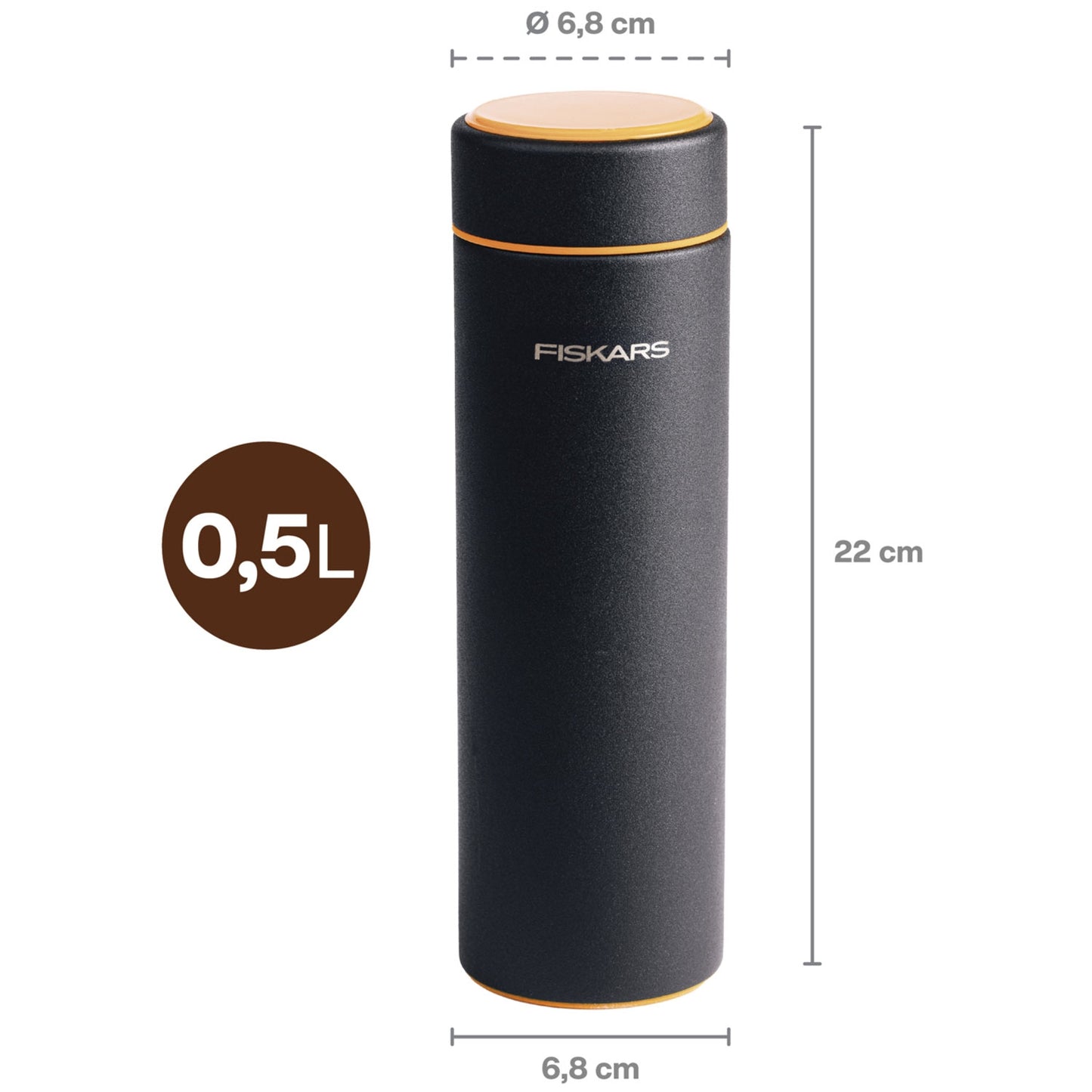 Thermos bottle black 0.5 liter On-the-go Bottle