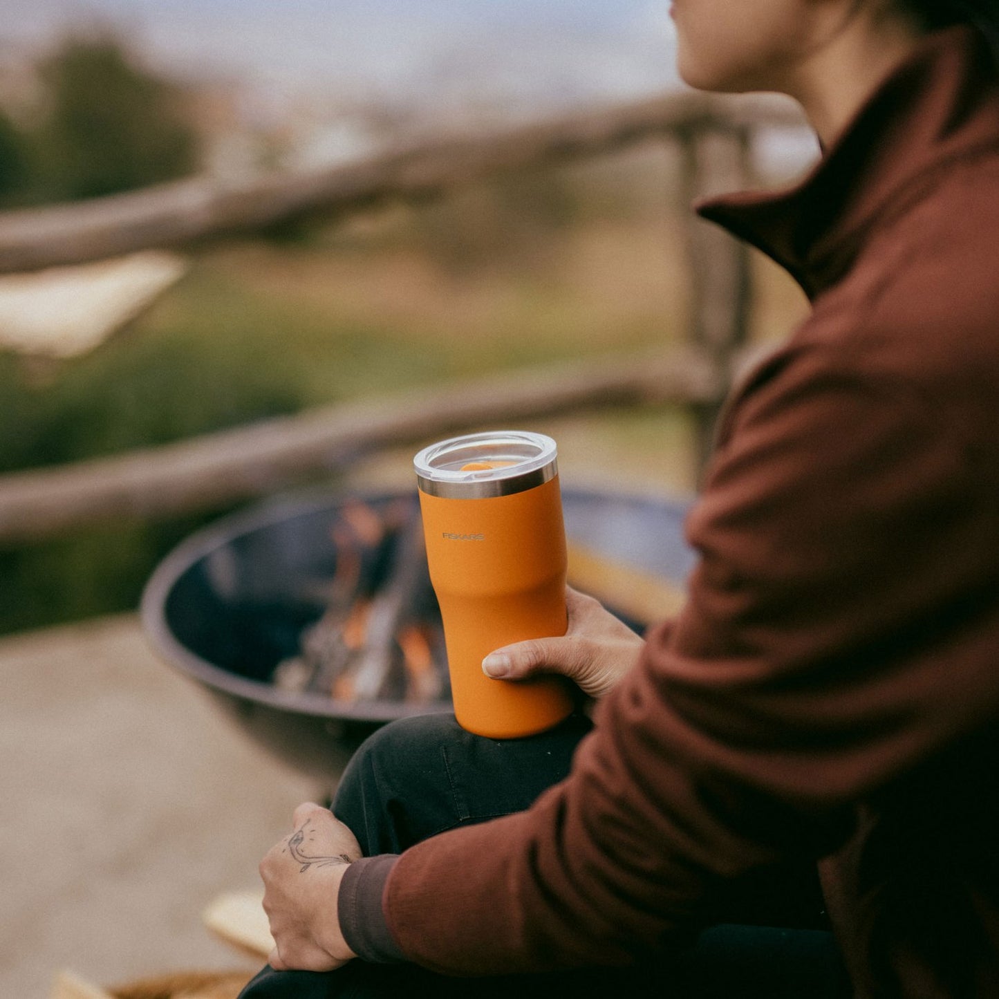 Thermos mug orange 0.5 liter On-the-go mug