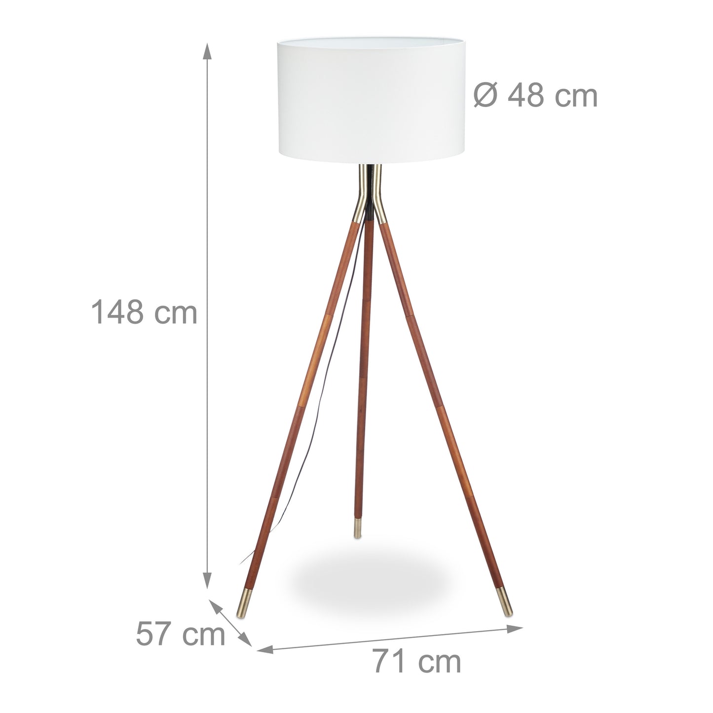 Three-legged floor lamp