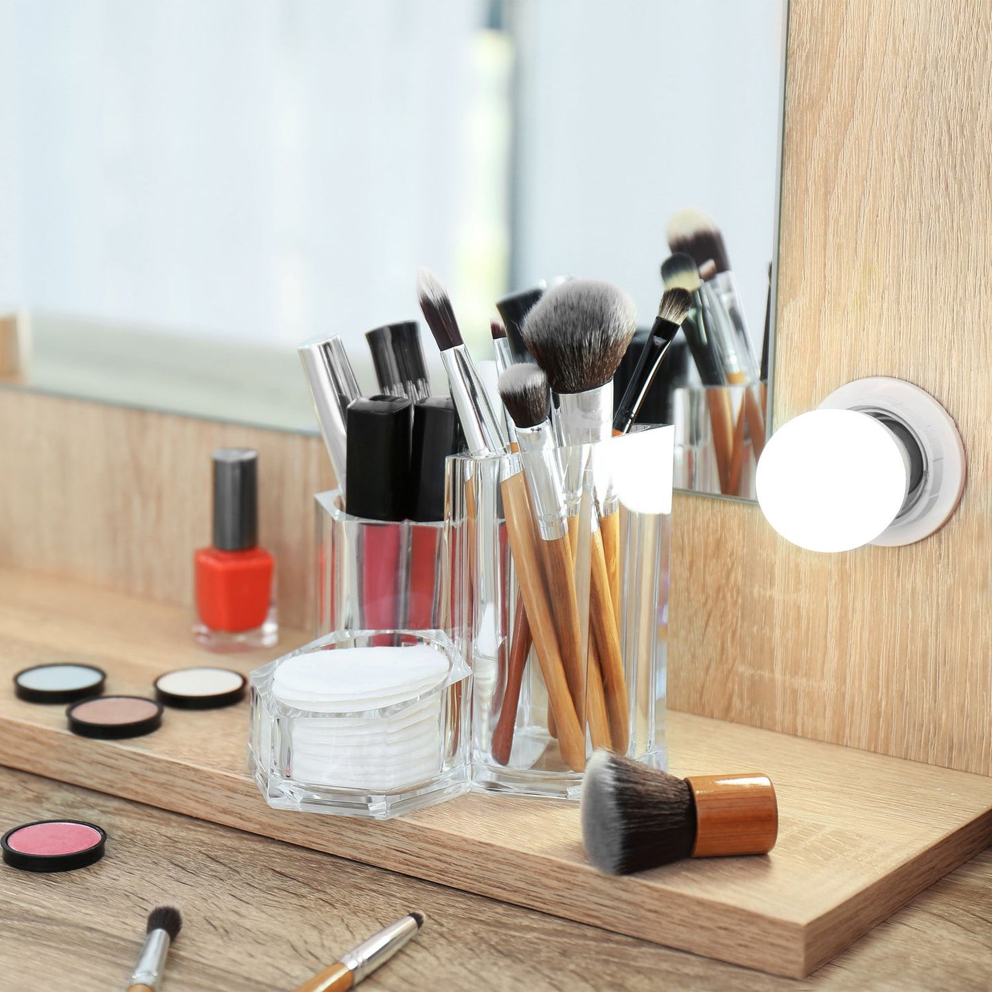 Three-piece brush holder