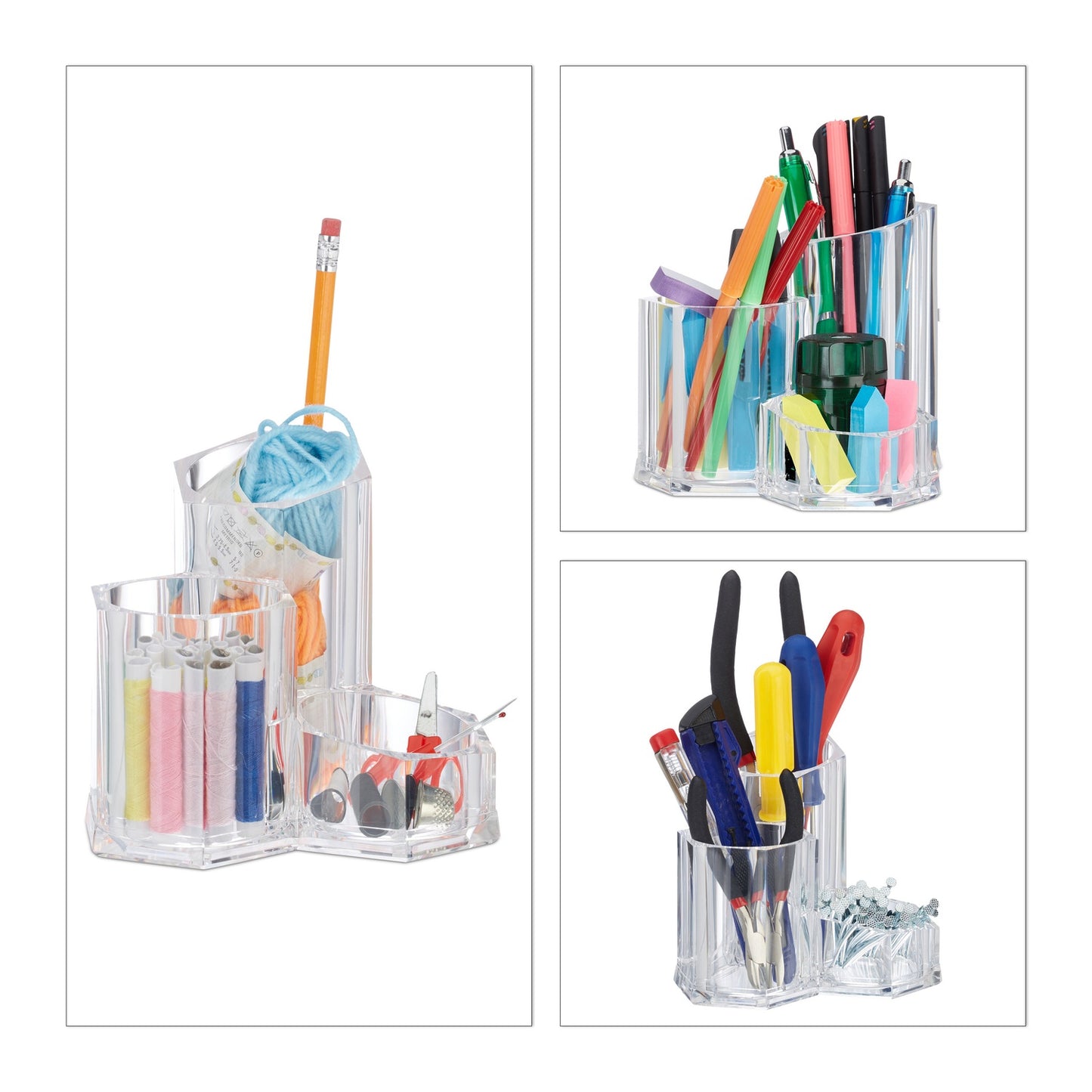 Three-piece brush holder