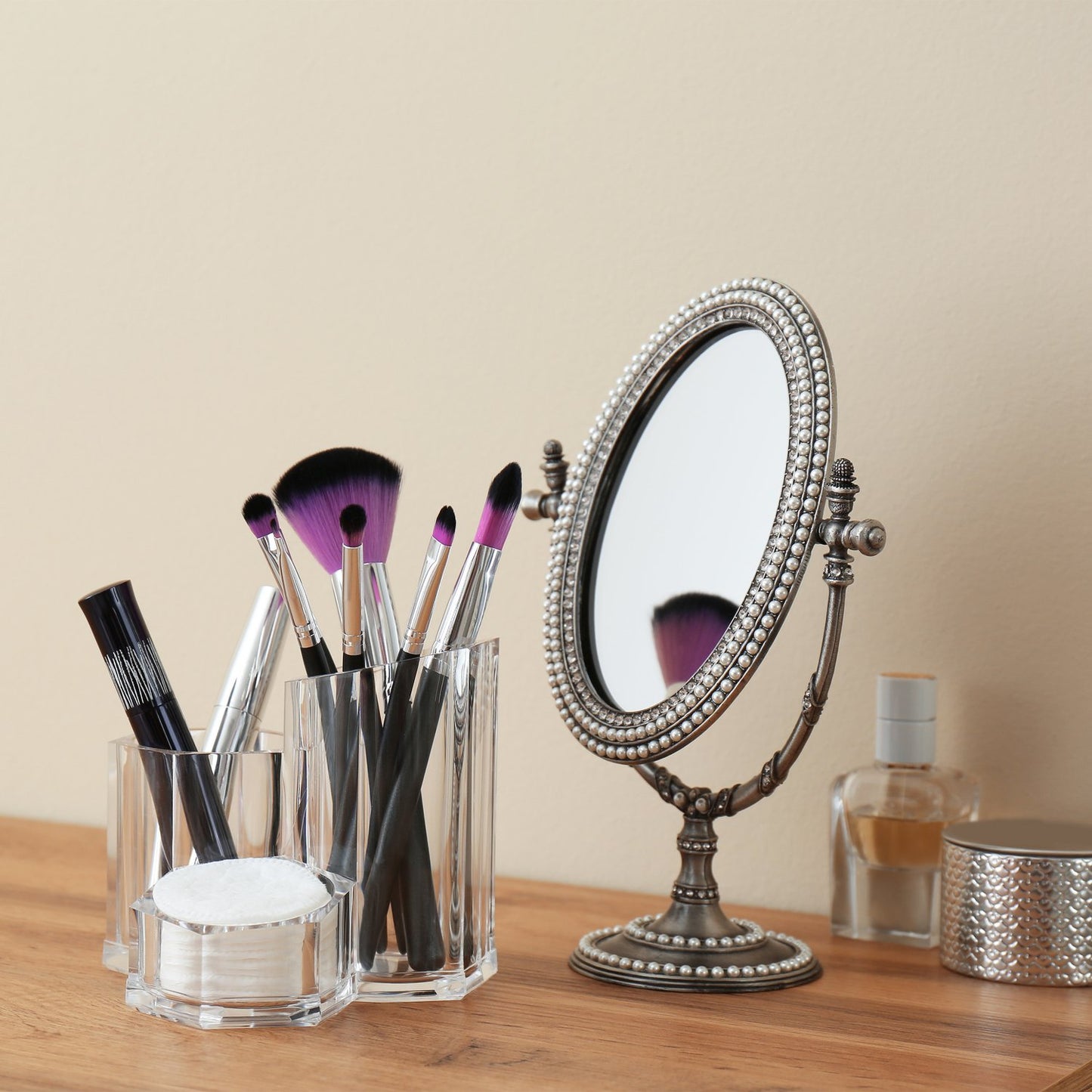 Three-piece brush holder