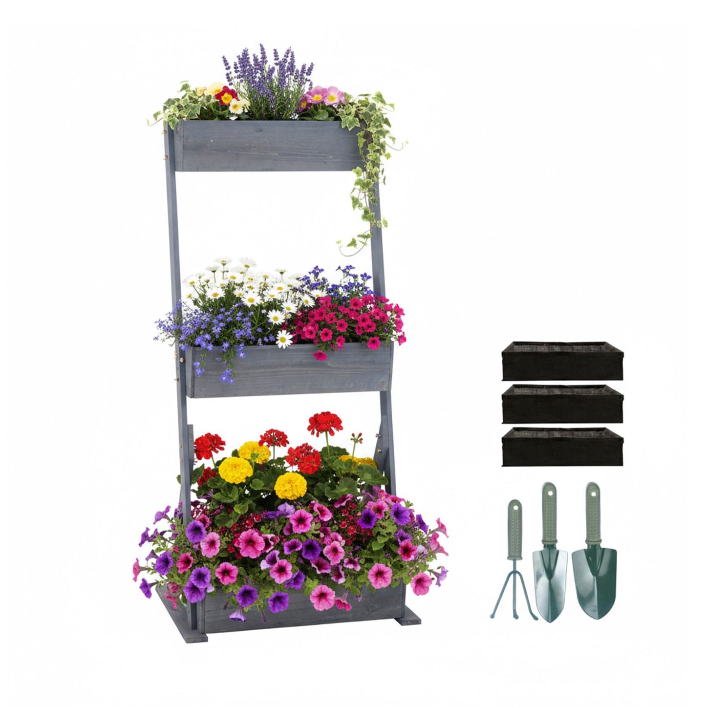 Tiered Planter with Boxes for Herbs, Vegetables & Flowers