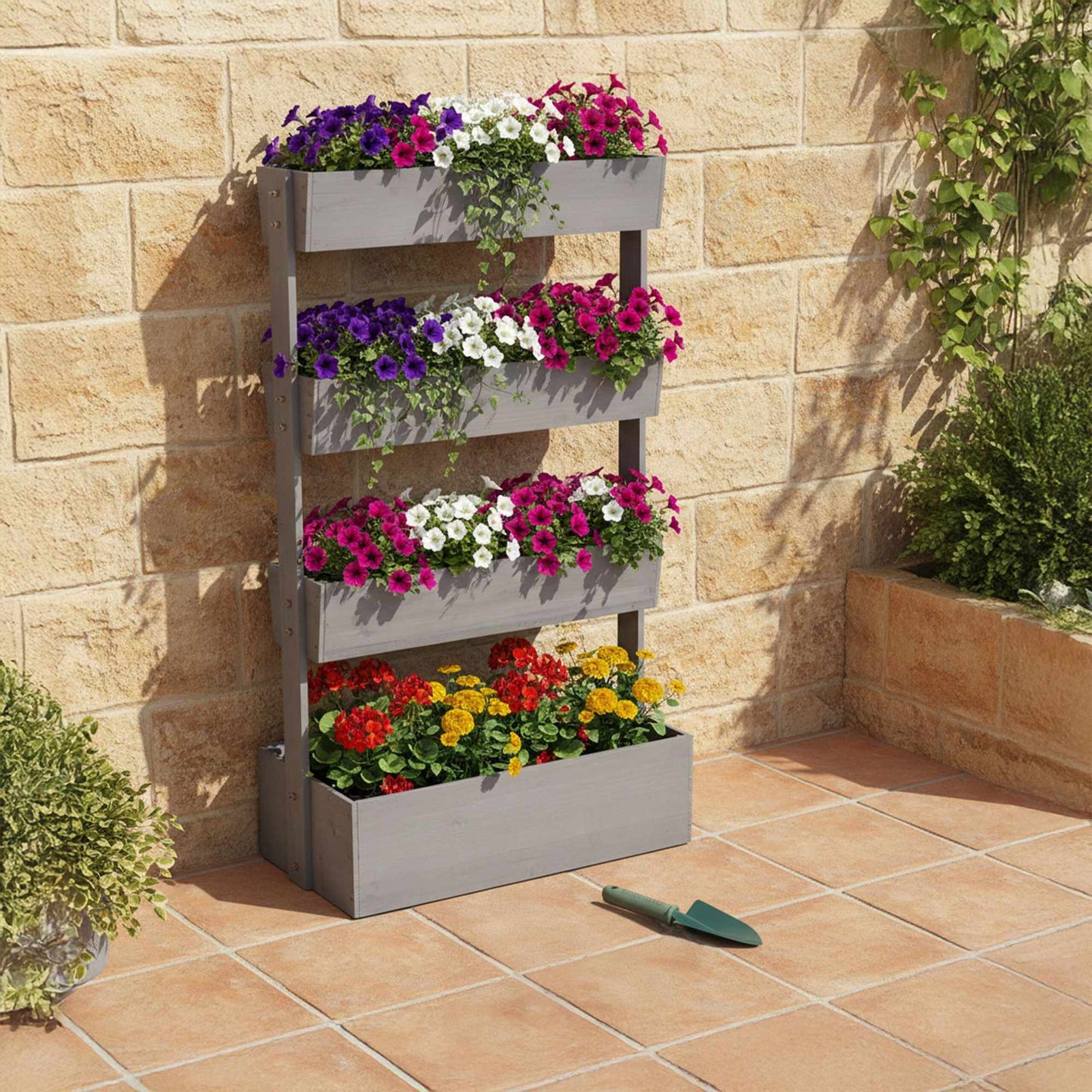 Tiered Planter with Boxes for Herbs, Vegetables, Flowers
