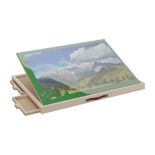 Tilting puzzle board for 1000 pieces