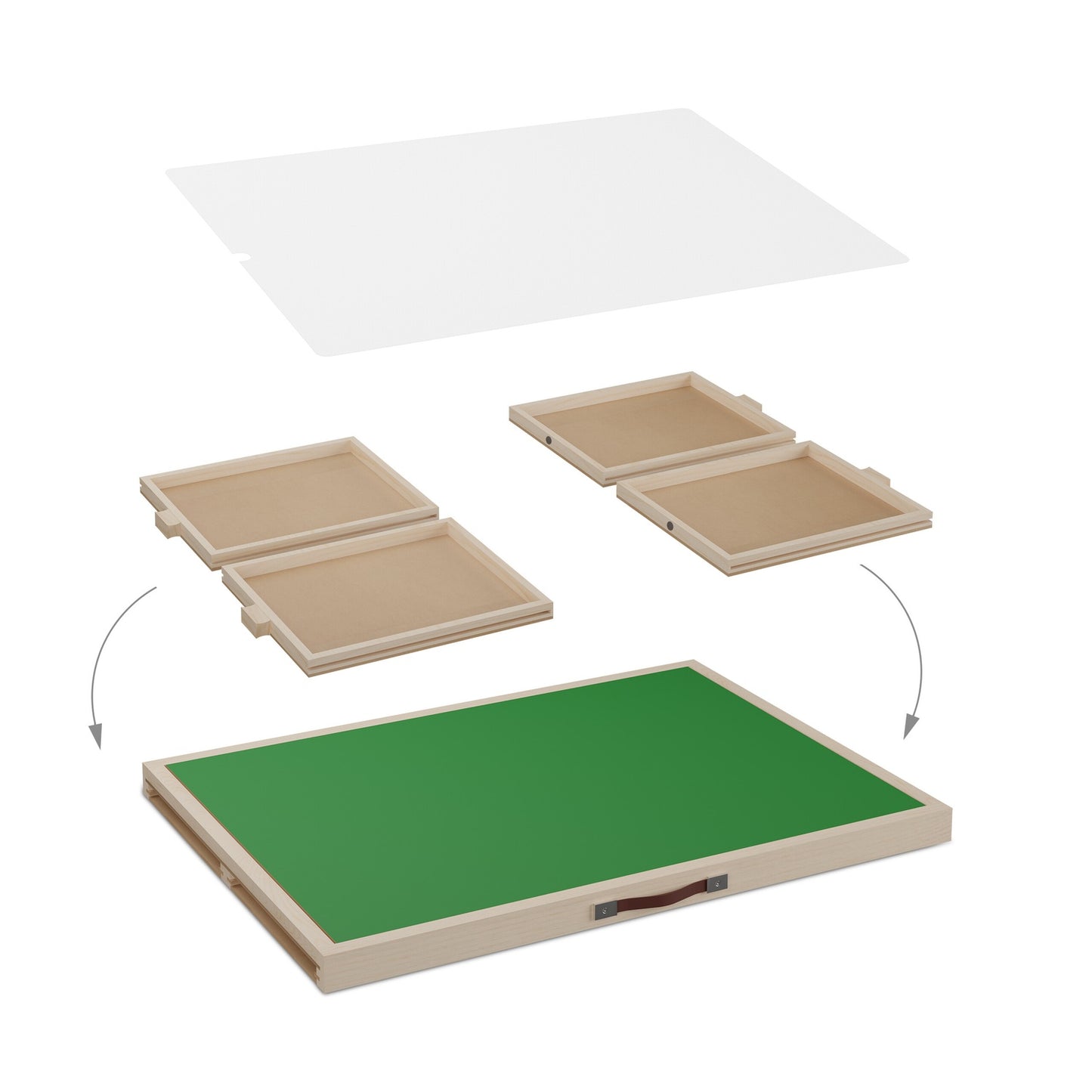 Tilting puzzle board for 1000 pieces