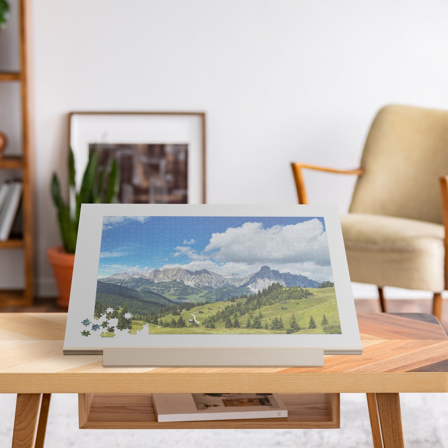 Tilting puzzle board for 1000 pieces
