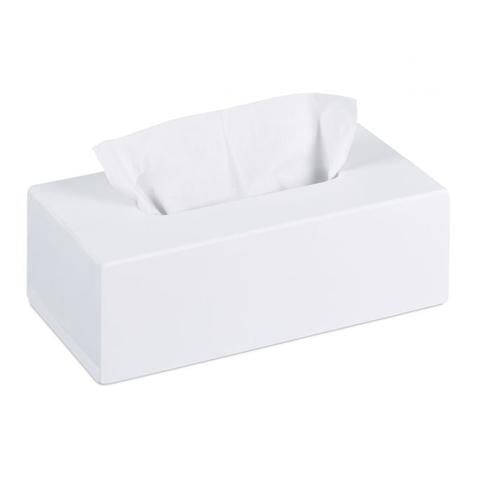 Tissue box for cosmetics Bamboo White