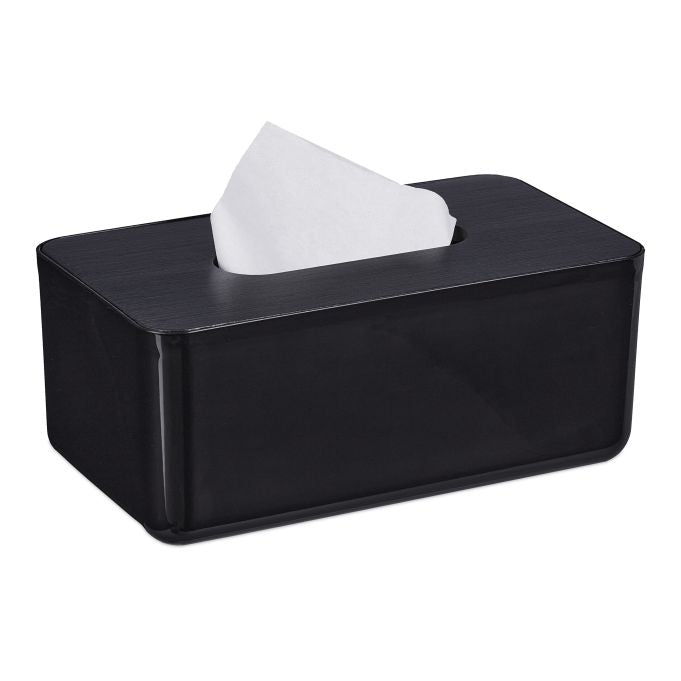 Tissue box with bamboo lid