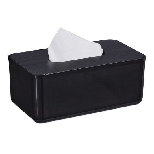 Tissue box with bamboo lid