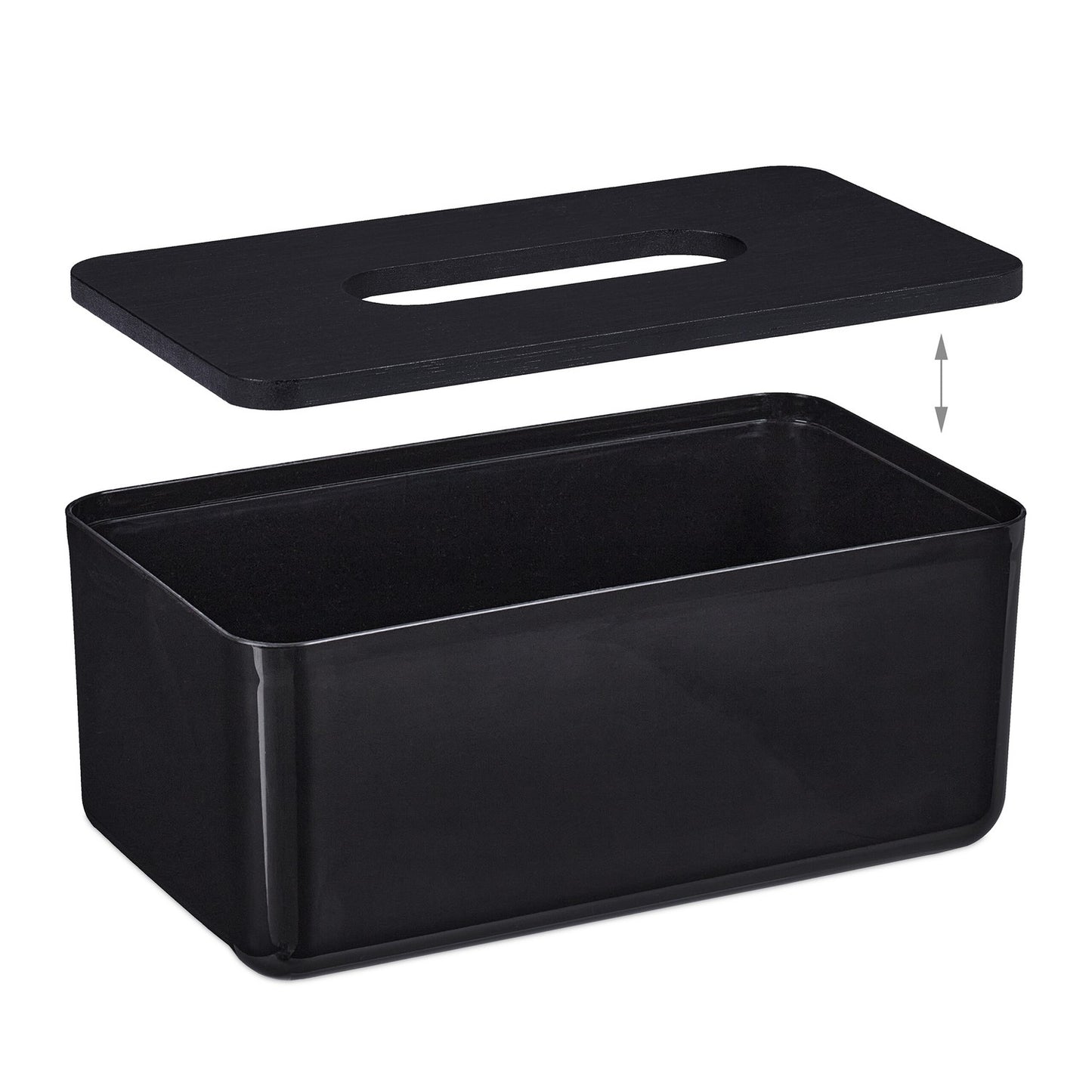 Tissue box with bamboo lid