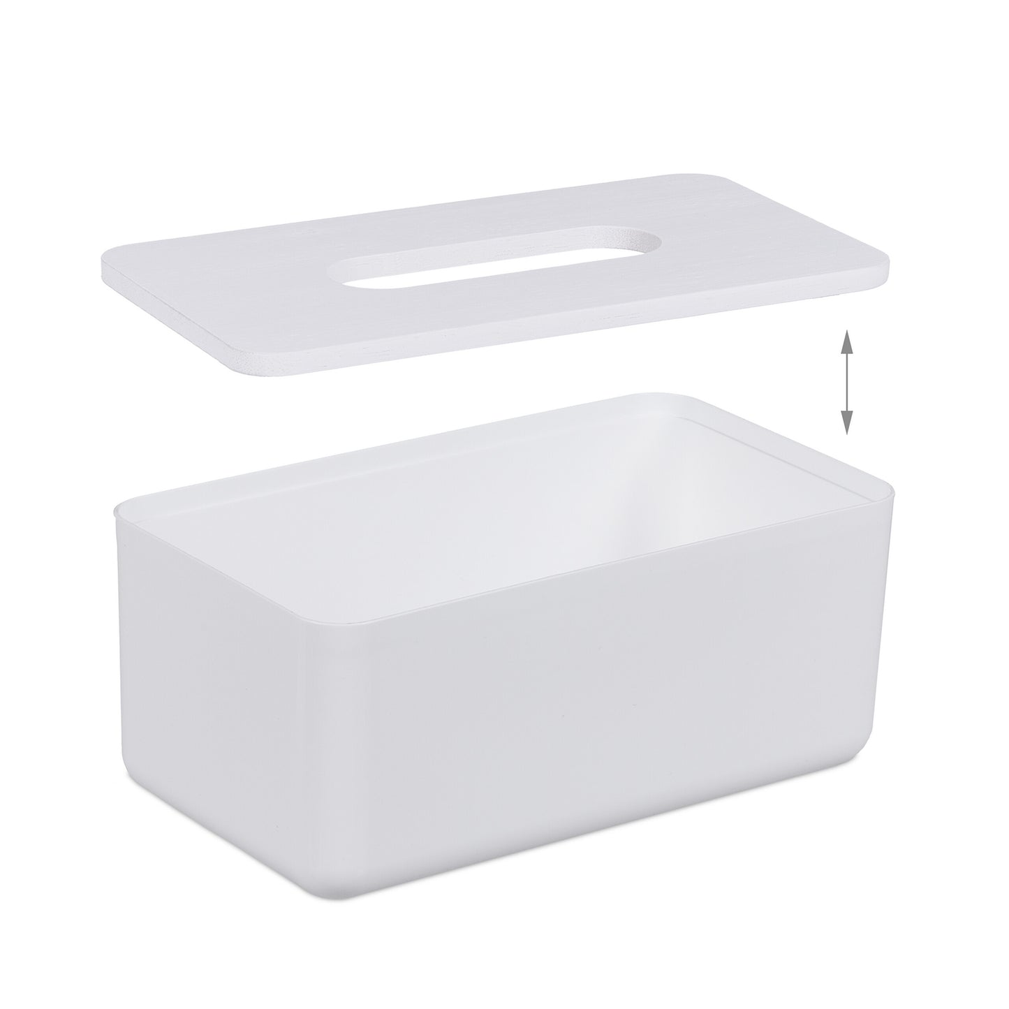 Tissue box with bamboo lid