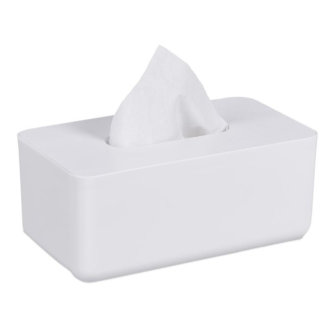 Tissue box with bamboo lid