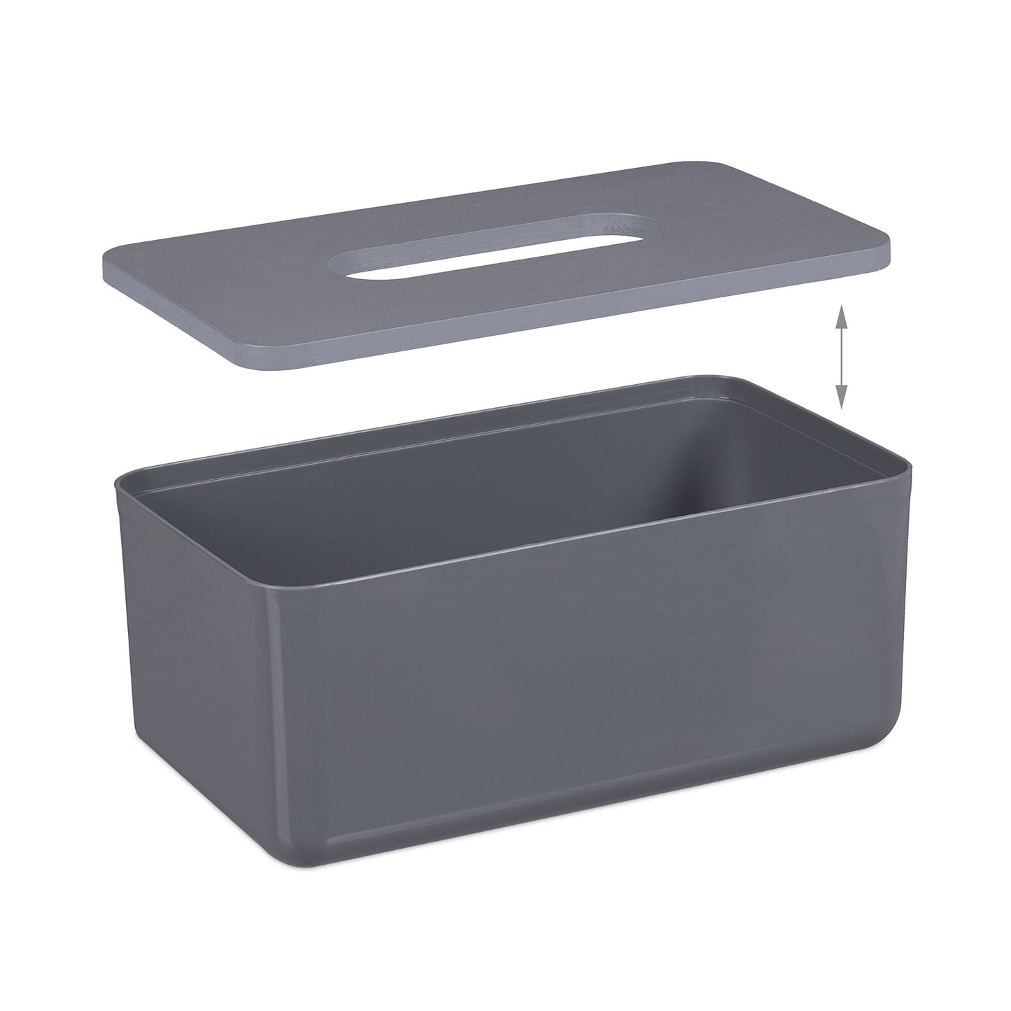 Tissue box with bamboo lid