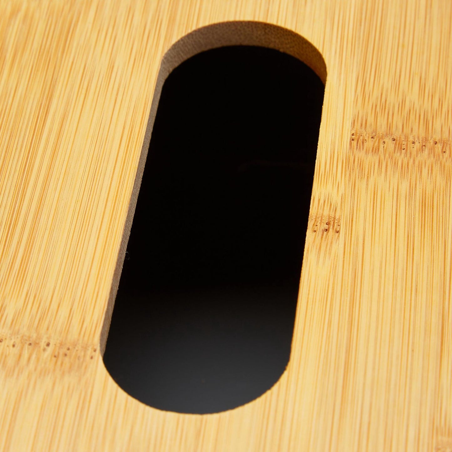 Tissue box with bamboo lid